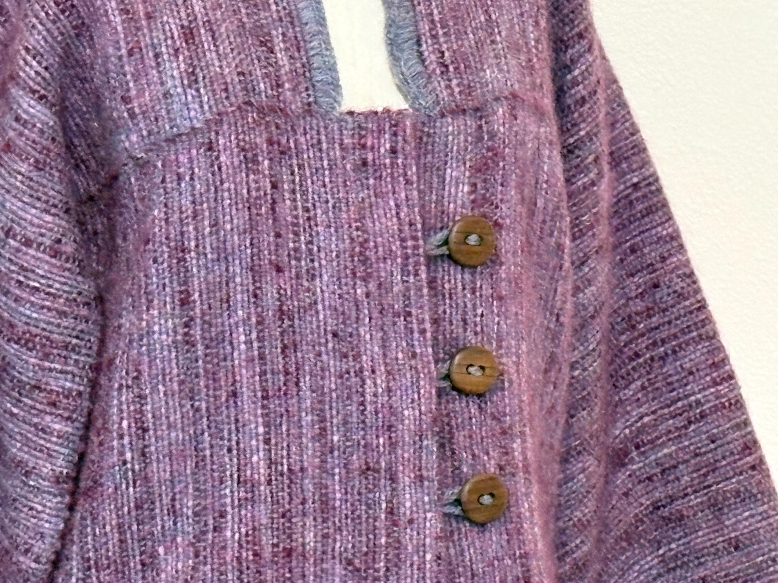 Vintage 80s Hand Woven Jacket, 1980s Wool Mohair Oversized