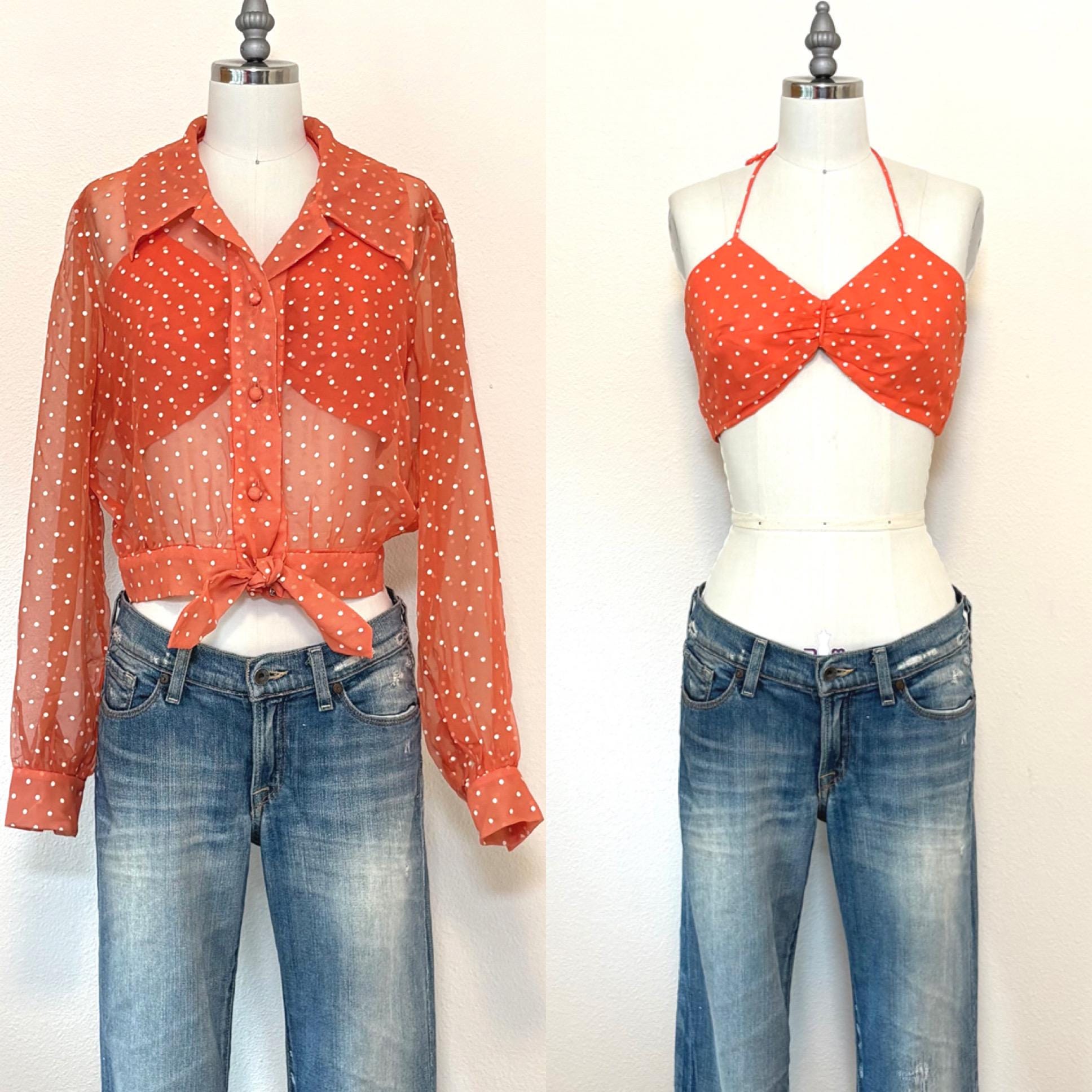 70's Midriff Top - Etsy
