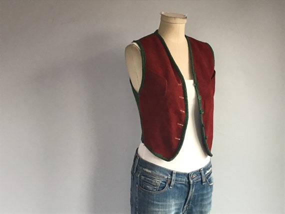 Vintage 1940s Suede Vest / 40s Tish-u-Knit by Leo