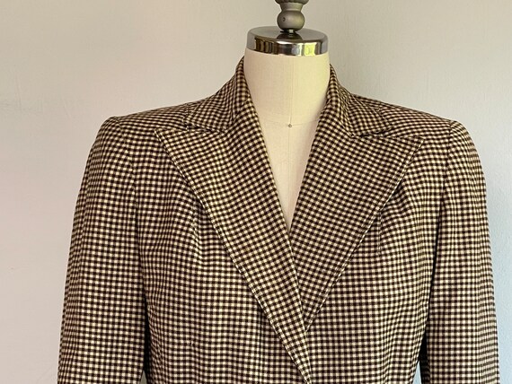Vintage 40s Wool Check Blazer / 1940s Dayton Comp… - image 5
