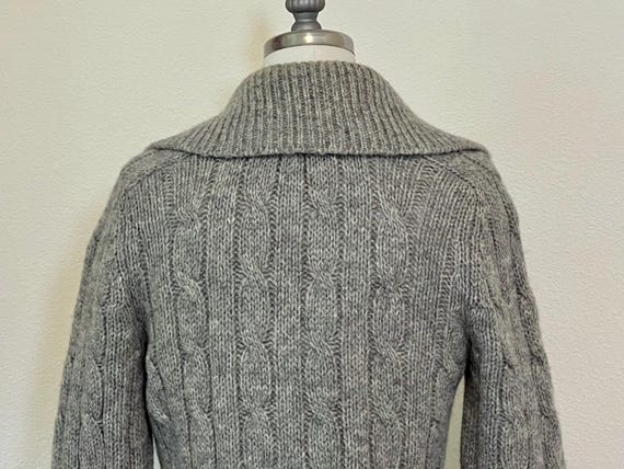 Vtg 1970s Wool Fleck Stripe Long Button Down Lined Winter Coat UK 10