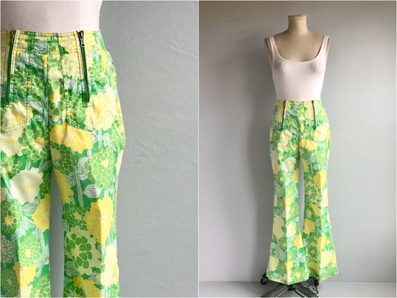 Vintage 70s Lilly Pulitzer Pants / 1970s Mod Flora