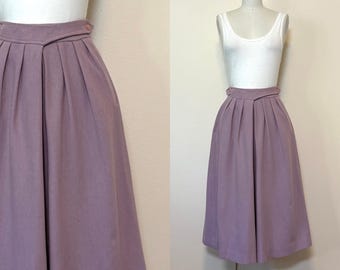 Vintage 80s Givenchy Wool Culottes, 1980s High Waist Wide Leg Pleated Split Skirt, Designer Vintage Fall Fashion