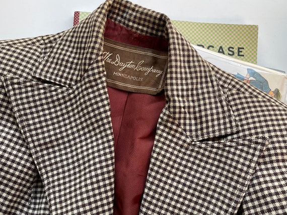 Vintage 40s Wool Check Blazer / 1940s Dayton Comp… - image 10