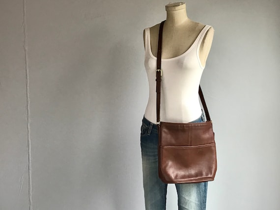 Vintage 80s Coach Bag / 1980s Coach Brown Leather