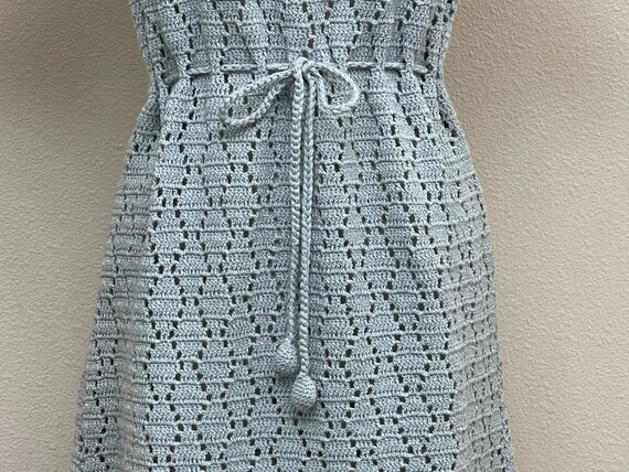 Vintage 60s Crochet Dress, 1960s Hand Crochet Lig… - image 6