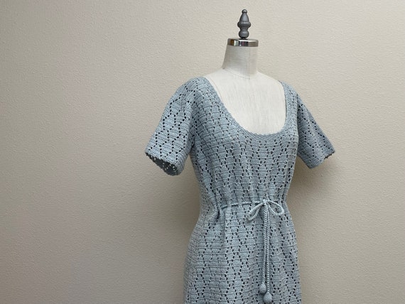Vintage 60s Crochet Dress, 1960s Hand Crochet Lig… - image 4