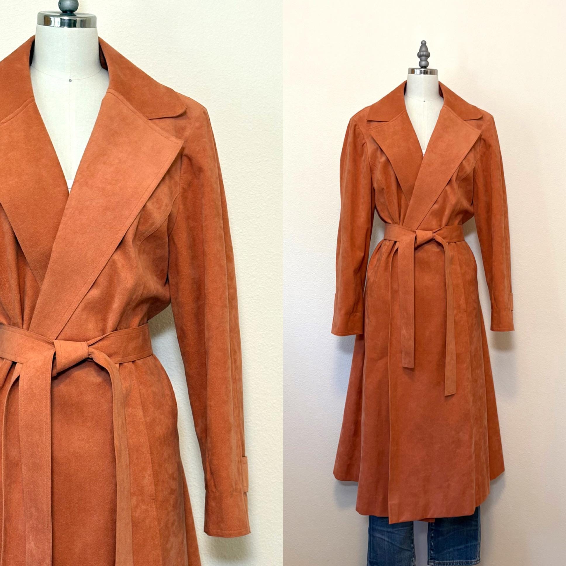 Peach Trench Coat - Etsy