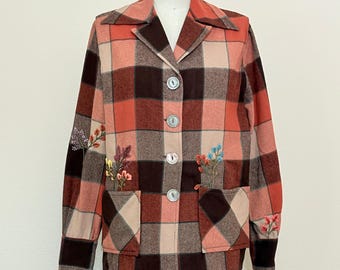 Vintage 80s Michigan Rag Co Cotton Jacket, 80s Unisex Novelty