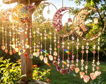 Splitterstein Baum des Lebens Sonnenfänger | Regenbogen Edelstein Kristall Windspiel Wohnkultur