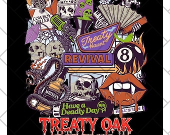 Treaty Oak Revival, Gira Degenerada del Oeste de Texas 2026 PNG (Descarga digital)