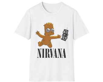 Koszulka z grafiką Nirvana Baby Bart | Koszulka z kreskówkowym zespołem rockowym