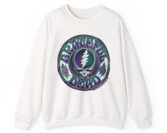 Bluza z czaszką Grateful Dead | Okrągły dekolt z logo psychodelicznego zespołu