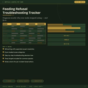 Snake Feeding Refusal Log | Off-Feed Troubleshooting Spreadsheet | Digital Download