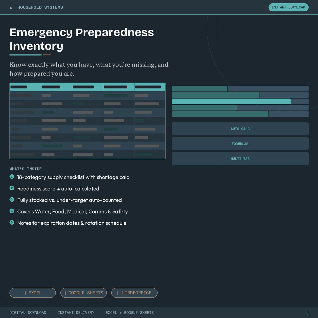 Emergency Preparedness Supply Checklist | Home Readiness Inventory ...