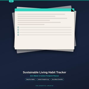 Hållbarhetsrapportering och eko-livsstilsplanerare - Noll avfall, koldioxidavtryck Utskrivbar planerare (PDF-nedladdning)