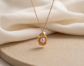 French Vintage Pearl Necklace,18K Gold Minimalist Jewelry,Everyday Pearl Choker for Women,Bridesmaid Gift,Anniversary Birthday Gift