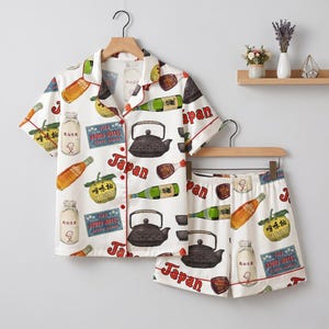 Print Pyjamas,Women's Two Piece Sleepwear Set,Digital Print Loungewear,Quirky Gift for Her,S to 5XL,Gift for Her,Summer Pj Set,Friend Gift