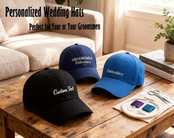 Embroidered Logo Cotton Dad Hat: Custom Text Baseball Cap