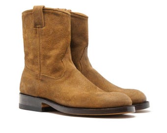 New Handmade Pure Suede Leather Custom Made Cowboy Western Boot For Men