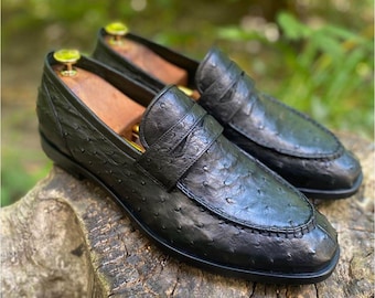 Nowe ręcznie robione mokasyny z czystej skóry dla mężczyzn