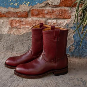 Nouvelle botte western de cowboy en cuir pur faite main pour homme