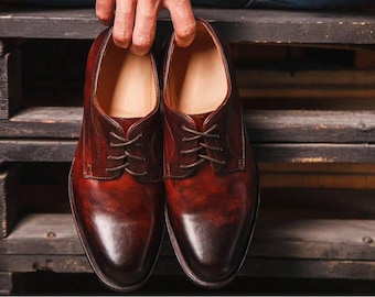New Handmade Pure Leather Oxford Dress Shoes For Men