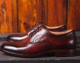 New Handmade Pure Leather Oxford Dress Shoes For Men