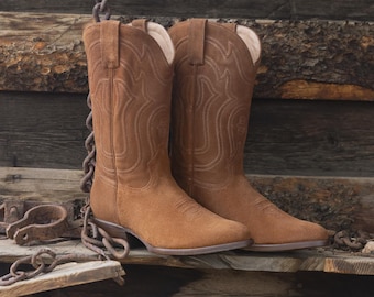 New Handmade Pure Suede Leather Custom Made Cowboy Western Boot For Men