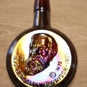 Vintage Wheaton 1972 Benjamin Harrison Presidential Mini Decanter Bottle