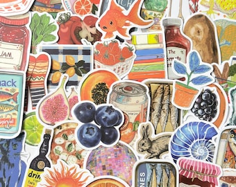 Pacote com 50 adesivos estéticos mediterrâneos para laptop, scrapbook e diário, adesivos de vinil à prova d'água estilo vintage.