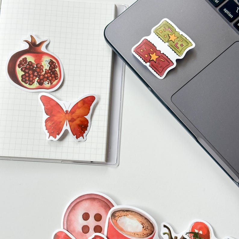 50 Red Theme Aesthetic Sticker Pack Laptop Decals ,journaling Scrapbook ...