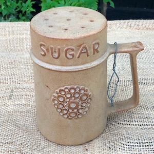Vintage Pottery Sugar Sifter | Accrington England Studio Pottery | Brown Stoneware Sugar Shaker | Retro Kitchenware