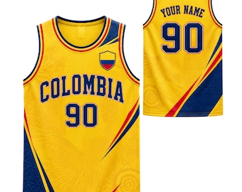 Camiseta de baloncesto de Colombia personalizada, camiseta sin mangas con nombre y número personalizados.