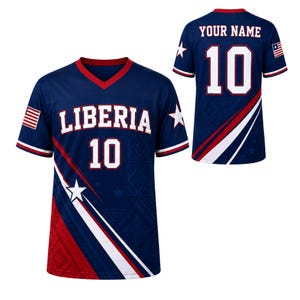 Custom Liberia Football Jersey, Personalized Name Number Top, West African Pride Gift
