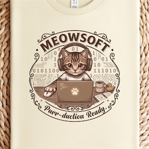 MeowSoft Cat Shirt | Coding Cat T-Shirt, Software Engineer Gift, Nerdy Tech Gift, Cat Lover Shirt