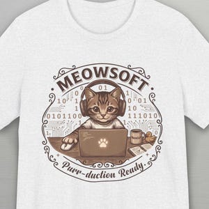 MeowSoft Cat Shirt | Coding Cat T-Shirt, Software Engineer Gift, Nerdy Tech Gift, Cat Lover Shirt