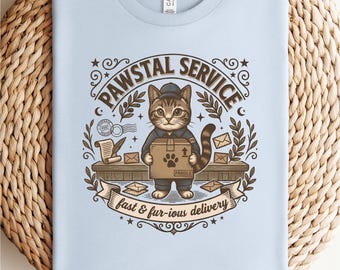 Pawstal Service Courier Cat Tee | Postal Worker T-shirt, Delivery Driver Gift, Cat Lover T-shirt