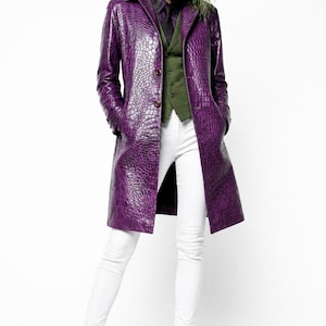 Jared Leto Joker Costume Suicide Squad Halloween Cosplay Costume Purple Coat