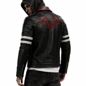 Alex Mercer Prototype-inspirierte Lederjacke mit Kapuze, Gaming-Cosplay-Kostüm, Geschenk für Gamer