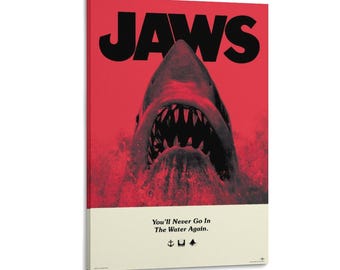 Jaws Iconic Film Canvas Wall Art Poster Print Living Room Decor