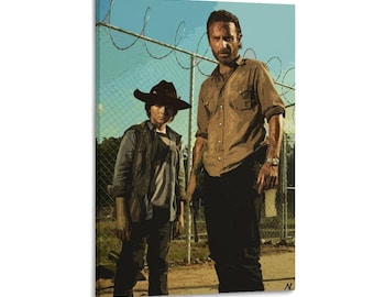 Walking Dead Rick and Carl Zombie Canvas Wall Art Poster Print Home Decor Posters