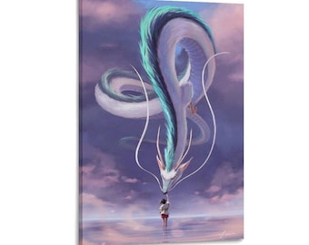 Spirited-Away White Dragon Canvas Wall Art Poster Print Home Decor Posters