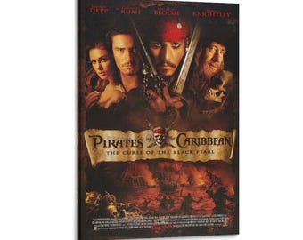 Pirates of the Caribbean Canvas Print, Johnny Depp Movie Poster, Wall Art Decor