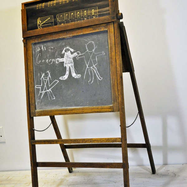Vintage Nat'L School Slate Company Easel Music Class