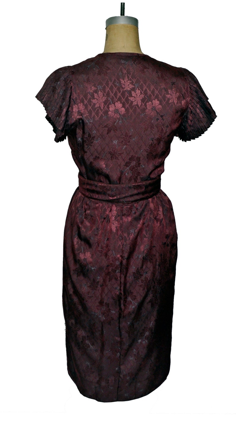 Vintage Purple Gil Aimbez Flutter Sleeve Belted Dress Neiman Marcus