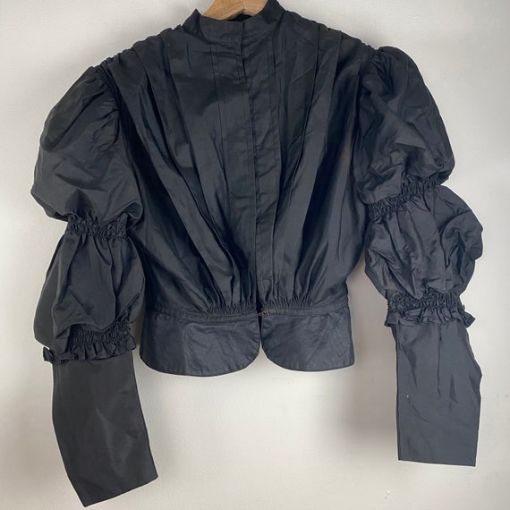 Antique Victorian 1800s Black Mourning Blouse Full