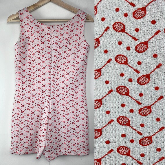 vintage 1960's tennis racket romper / Dutchmaid /