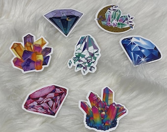 Crystals Sticker Pack ~ Mystery Pack ~ Water Bottle Crystal Sticker ~ Bag Filler Stickers ~ Phone Stickers ~ Waterproof Crystals Sticker