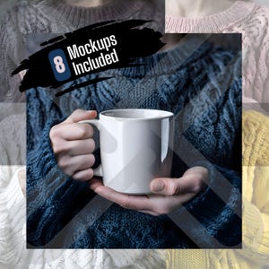 Coffee Cup Mockup ~ Realistic Mug Mockup ~ Blank Coffee Cup Template for Sublimation and Print Designs ~ Instant Digital Download
